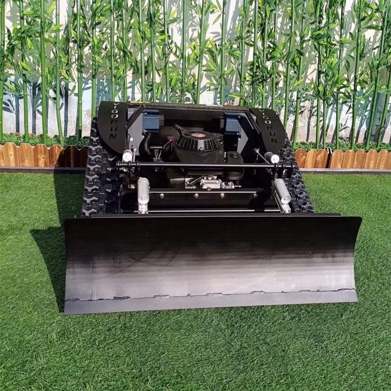 remote operated crawler lawn mower robot for hillside